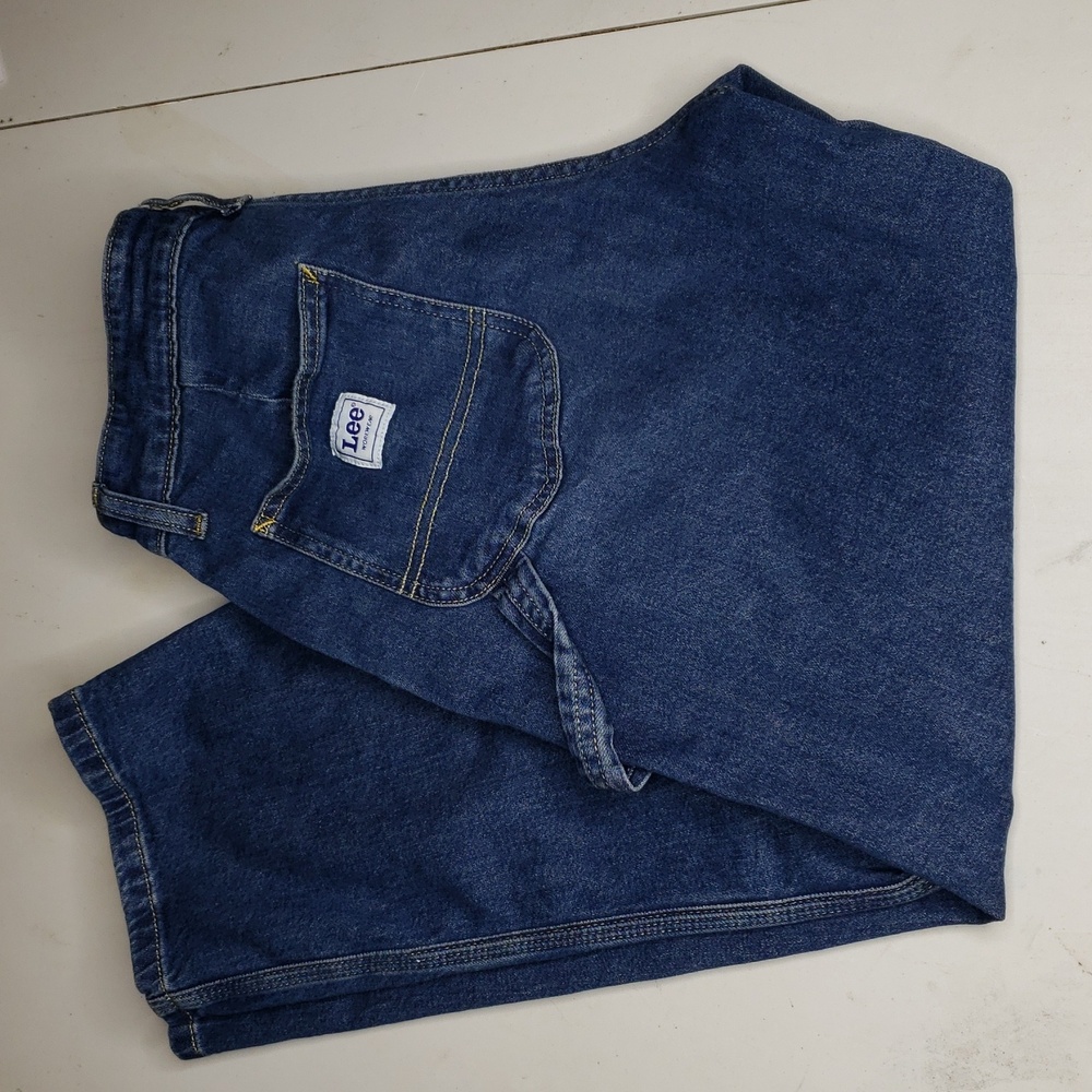Lee Carpenter Slim Straight Cargo Cotton Pants Size 4 Y2K Retro Medium Wash Blue - Picture 15 of 16